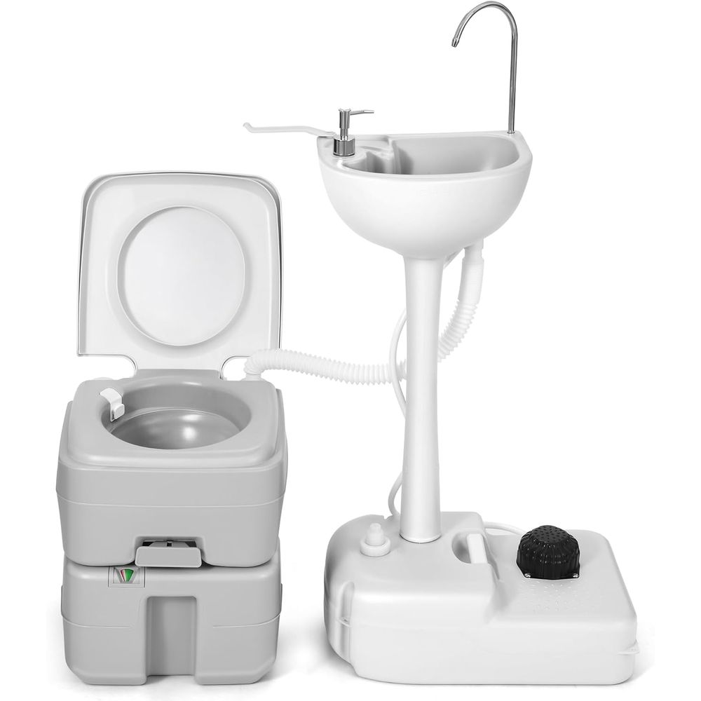 Portable Camp Toilet - 17L Portable Sink for Washing Hands