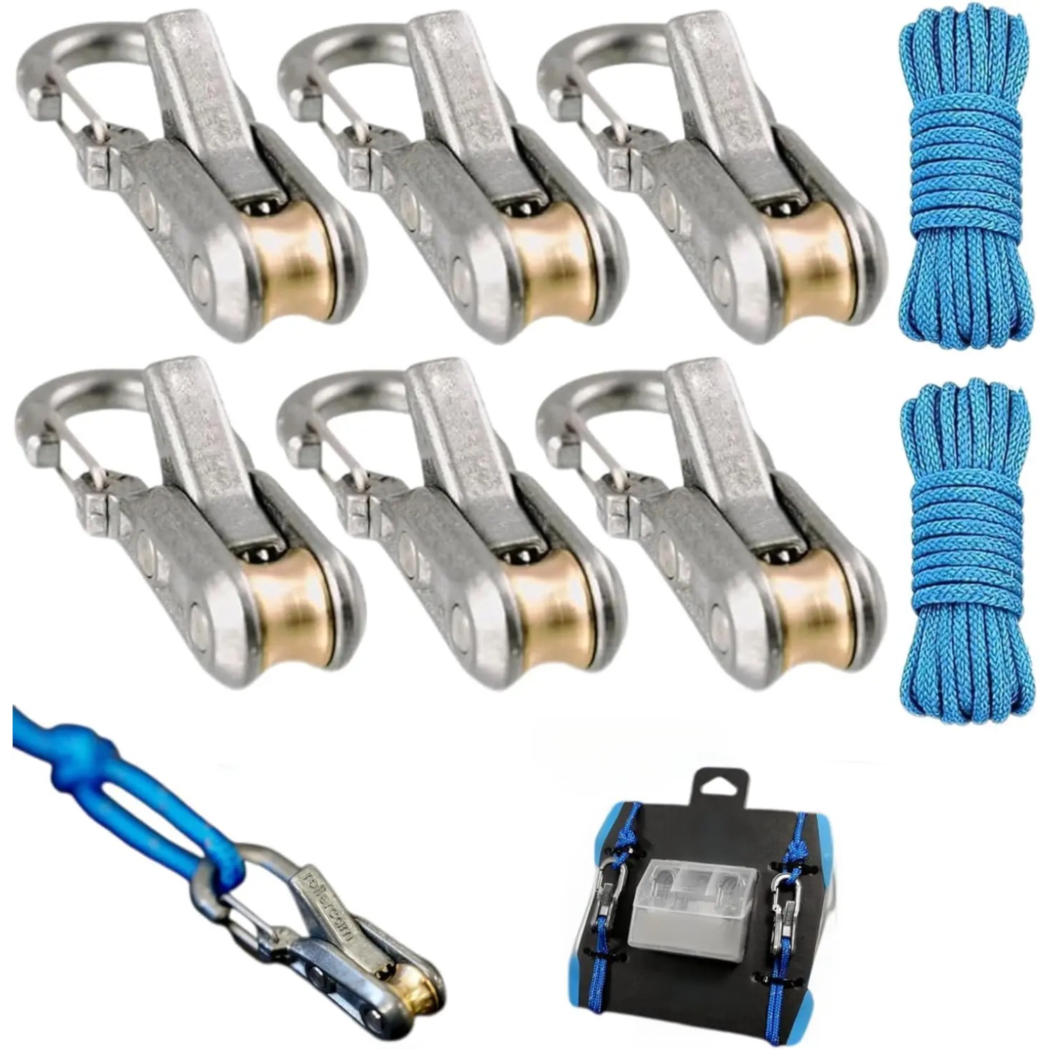 Outdoor Camping Guy - 6Pcs Paracord Rope Tensioner Knot-Free Roller