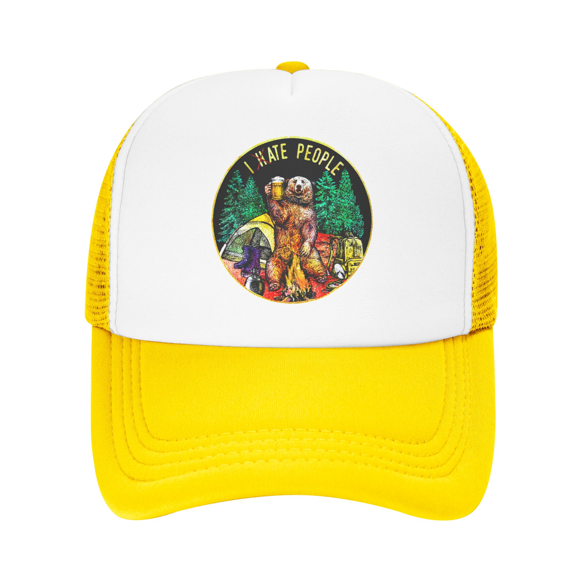 Outdoor Camping Hat - I Hate People Bear Camping Baseball