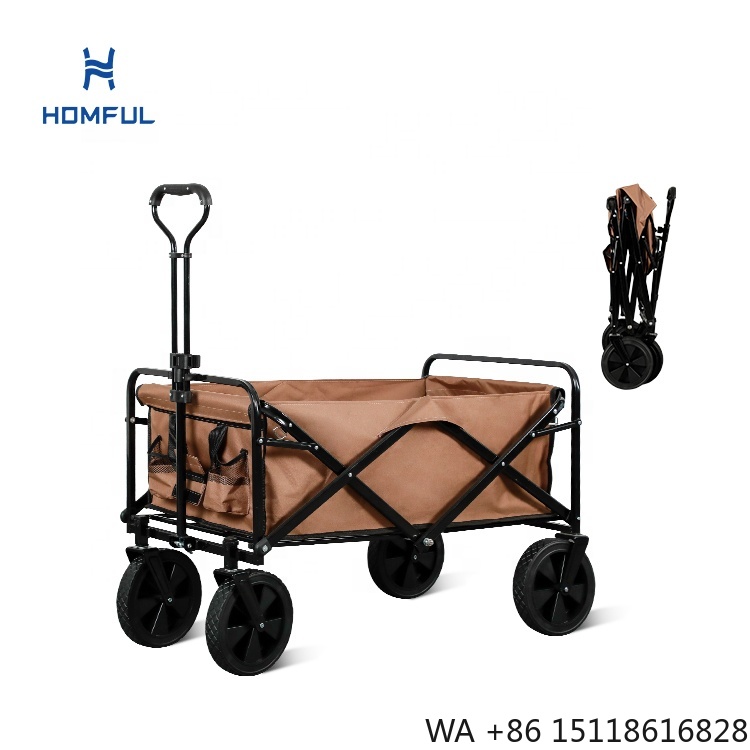 Outdoor Camping Trolley - HOMFUL Fishing Bollerwagen Collapsible Folding Camping