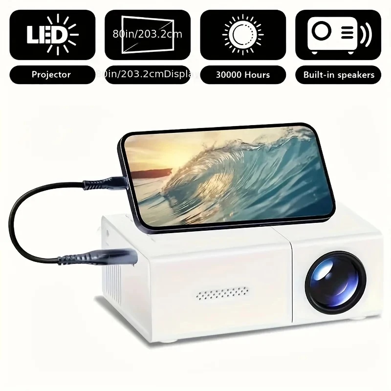 Outdoor Camping Videos - 1080P LED Mini Projector with Remote