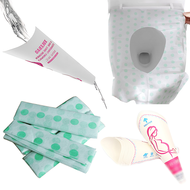 Portable Camp Toilet - Disposable Paper Urine Funnel with Polka
