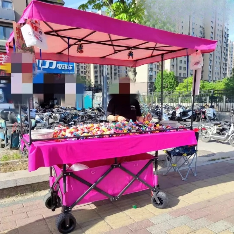 Outdoor Camping Trolley - Stall Trolley with Large Table Board