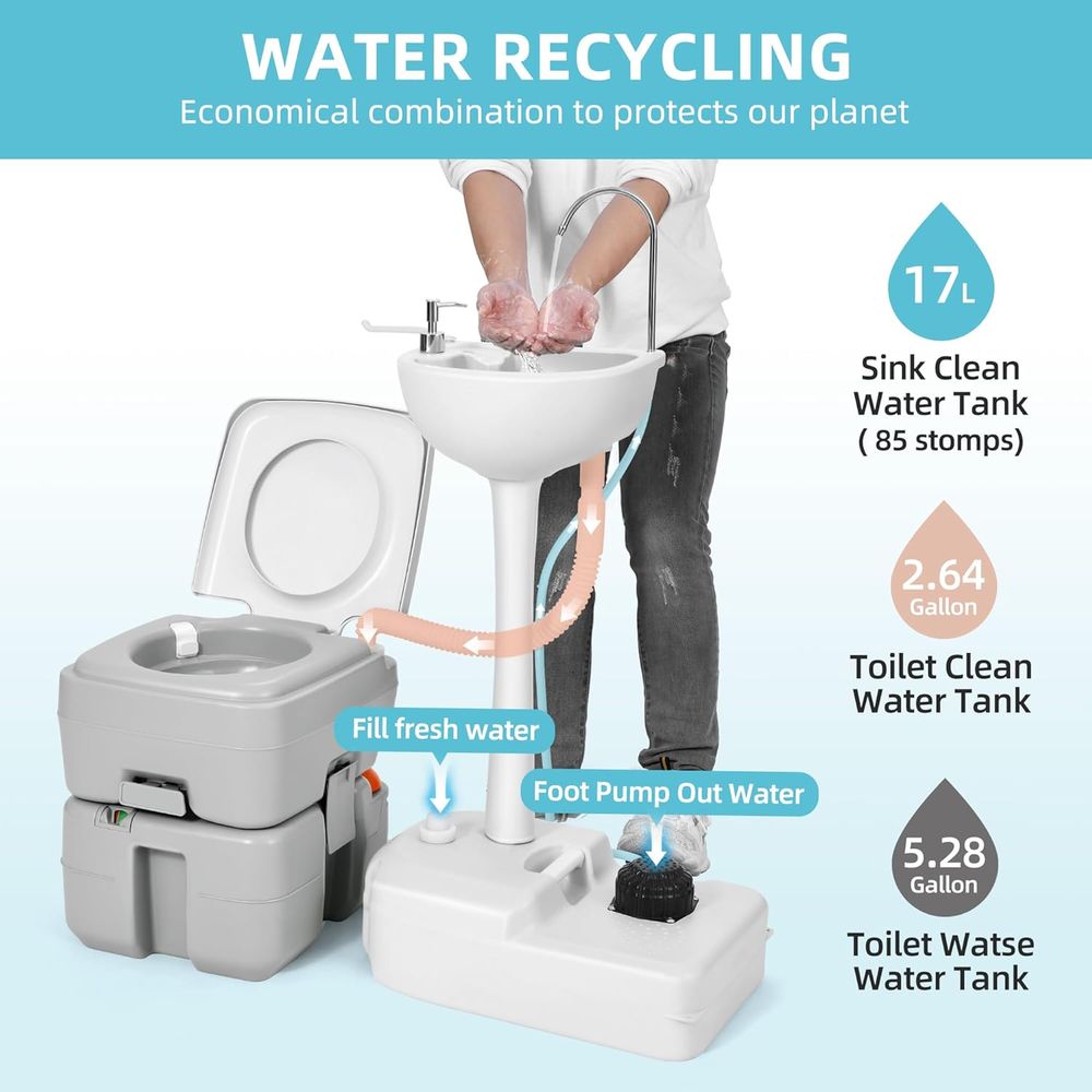 17L Portable Sink for Washing  - огляд і ціна Portable Camp Toilet