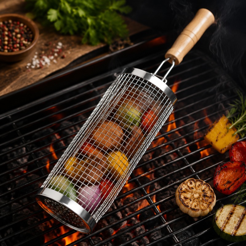 Round Barbecue Grill Basket Se - огляд і ціна Outdoor Camping Essentials