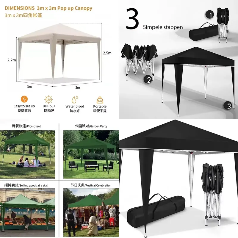 300x300x220cm Folding Tent Wat - огляд і ціна Outdoor Camping Exhibition